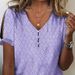 Women's Casual V-Neck T-Shirt Short Sleeve Printed Breathable Polyester Blend Geometric Pattern Comfort Fit for Everyday Wear_ecoleips.com