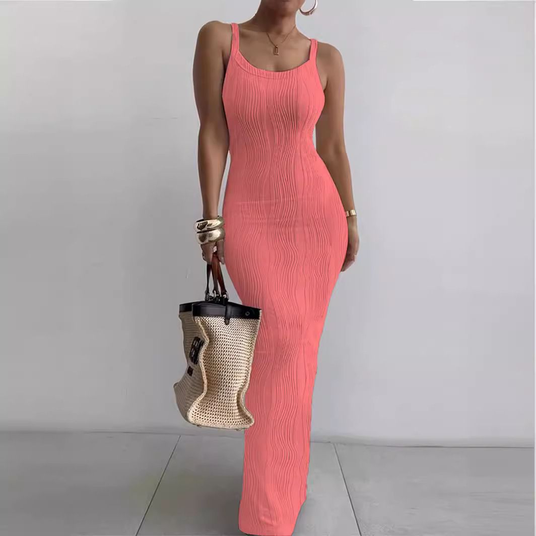 Women's Clothing Tight Dress Sleeveless Temperament Dress Long Skirt_ecoleips.com