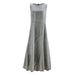 Aria Basics Aria Basics 2023 European And American Foreign Trade Striped Round Neck Sleeveless Plus Size Slim Dress_ecoleips.com