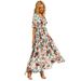 Cross-border Autumn New European American Plus-size Women's Floral Print Long Dress With Square Neck And Chiffon_ecoleips.com