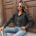 K New Nail Bead Loose Slimming Casual Short Denim Top Jacket For Women_ecoleips.com