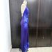 Gradient Blue Rhinestone Tie Dye Long Dress For Women Halter Neck Deep V Backless Slim Fit Party Evening Sexy_ecoleips.com