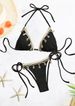 Women's Clothing Solid Color Strap Three Point Swimsuit Clothing Bikini Suit Female_ecoleips.com