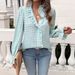 Elegant French-Inspired Women's Blouse V-Neck Floral Print Ruffle Detail Long Sleeve Shirt Available in 8 Colors Sizes S-XXL_ecoleips.com