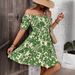 New Casual Off-Shoulder Cross-Border Short-Sleeve Loose Floral Printed Dress_ecoleips.com