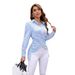 Aria Basics Aria Basics Cross-border Women's Clothing, European American Style, Fashionable And Versatile, Loose Striped Shirt With Irregular_ecoleips.com