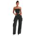 Women's Clothing Hottie Trousers Straight Multi Pocket Denim Overalls For Women Ins Style Versatile Loose Casual Pants For Women_ecoleips.com