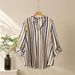 Women's Clothing Women's Striped Print V-Neck Top & Lounge Pants Set – Trendy Fall/Winter Outfit_ecoleips.com