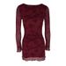 AC668 European And American Popular Early Spring Sexy Style Mesh Floral Round Neck Long Sleeve Dress For Women_ecoleips.com