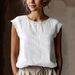Women's Retro Lace Trimmed Sleeveless Top, Breathable Linen-Blend Round Neck Blouse For Casual Wear_ecoleips.com