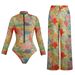 Women's Long Sleeve One Piece Swimsuit SPF Sun Protection European American Style Cross Border Long Pants 2026_ecoleips.com