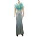 Women's Clothing Sequins Fashion Three Dimensional Feather Beading Diamond Hip Wrapped Blue Slim Sleeveless Evening Dress_ecoleips.com