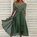Women's Chiffon Lace Hollow Out Maxi Dress – Elegant Bridesmaid Evening Party Gown_ecoleips.com