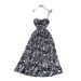 French Style Floral Print Sundress For Women Summer Korean Sleeveless High-Waisted A-Line Slimming Elegant Long Dress_ecoleips.com