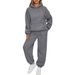 Aria Basics European And American Cross-Border Women's Fashion Sweatshirt Drop Shoulder Sleeve Casual Sports Versatile Jogger_ecoleips.com