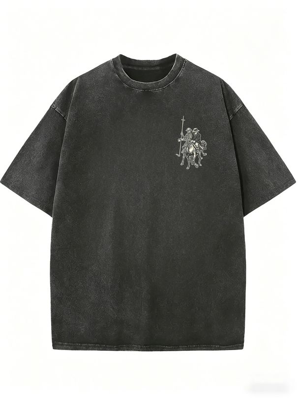 Women's Casual Urban Style T-Shirt, Vintage Washed Relaxed Fit Shirt_ecoleips.com