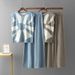 Summer New Women's Cross Border Simple Jacquard Knitted Two Piece Set Sleeveless Vest Top And Wide Leg Pants Loose Fit_ecoleips.com