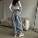 American Retro Low Waist Non Elastic Washed Straight Jeans For Women Autumn New Street Wide Leg Denim Pants For Women_ecoleips.com