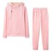 Women's Clothing Autumn and Winter Women's Clothing Hot Style Fleece Fashion Leather Badge Long Sleeve Hooded Casual Sports Suit_ecoleips.com