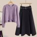 Women’s Clothing Autumn New Style Fashionable Temperament Age Reducing Knitted Top Slim Skirt Two Piece Suit_ecoleips.com