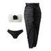 Women's Clothing Color Matching Sexy New Rose Three Piece Mesh Long Skirt Swimsuit Bikini_ecoleips.com
