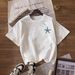 Women's Casual Short Sleeve T-Shirt With Minimalist Print, Relaxed Fit Breathable Cotton Tee For Everyday Wear_ecoleips.com