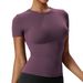 Women's Quick Drying T-Shirt Short Sleeve Thin Breathable Crew Neck Sports Top For Running Casual Fitness Yoga Wear_ecoleips.com