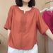 Summer Dopamine Outfits: Artistic And Retro Cotton And Linen Short-Sleeved T-Shirts With A Casual Top Feel_ecoleips.com