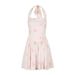 AD331 Quality Model 2025 Summer Princess Style Fresh And Sweet Women's Halter Neck Printed One-Shoulder Fairy Dress_ecoleips.com
