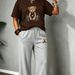 Summer New Arrival Women's plus Size Casual Two Piece Set Trousers And Crew Neck Short Sleeve Shirt Suitable for plus Sizes And Men_ecoleips.com