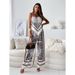 Women's Clothing New Fashion Printed Suspenders Chest Wrap Positioning Flower Pants Two Piece Suit_ecoleips.com