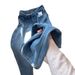 Women's High-Waisted Flannel-Lined Jeans – Winter Warm Straight-Leg Denim Pants With Vintage Wash (Blue, S-Xxl)_ecoleips.com