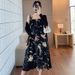 Spring New Korean Fashion Ink Painting Bowknot 2-Piece Maternity Dress_ecoleips.com
