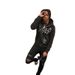 "Y2K Rhinestone Hooded Cardigan – Glam Grunge Unisex Sweatshirt, Oversized Fit With Crystal Accents, Retro Streetwear For Halloween & Beyond_ecoleips.com