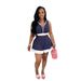 K New Sleeveless Zipper Top Paired With Short Skirt Set In Spliced Colors. No Accessories_ecoleips.com