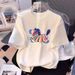 Women's Red Cotton T-Shirt Round Neck Short Sleeve Loose Fit Top New Style Year Of The Horse_ecoleips.com