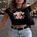 Summer Women's Casual Short Sleeve T-Shirt Crew Neck Printed Top Fashion European American Style Hot Selling 2025_ecoleips.com
