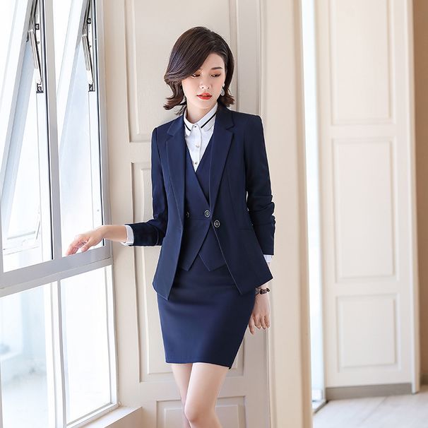 Women's Professional Slim Fit Skirt Set Elegant Fashionable Business Formal Suit For Spring New 2020 Interview XN993_ecoleips.com