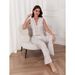 Cross-Border Sleeveless Floral Women's Homewear Set Summer New High-Waisted Casual Flared Pants Button Sleepwear_ecoleips.com