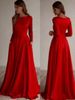 New 2025 Simple White Long Sleeved Bridal Dress round Neck Multi-Color Travel Photography Wedding Dress for Women_ecoleips.com