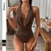 2025 Summer New Sexy Light Ripe Neck V-neck Solid Color Onesie_ecoleips.com