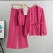 K Loose Casual Fashion Set, Women's Knitted Cardigan Jacket, Camisole, Wide Leg Pants, Three Piece Set_ecoleips.com