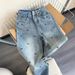 Women's Polka Dot Rhinestone Wide Leg Jeans, High Waist Loose Fit Denim Pants, Vintage Washed Casual Trousers For Daily Streetwear, Trendy Sparkly Dot_ecoleips.com