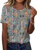 TCOT Women's Tops Summer Short Sleeve Crew Neck Shirts Dressy Casual Blouses For Women S-3XL_ecoleips.com
