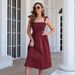 Women's Clothing 2022 Summer Bestseller European And American Casual Color-Block Plaid Tie-Waist_ecoleips.com