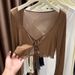 Ice Silk Mesh Shawl Sun Protection Clothing For Women Spring Summer Design Sense Ruffled Tie Cardigan Thin Cover-Up Top_ecoleips.com