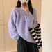 K Oversized Loose Sweater For Women With A Round Neck And Soft Texture In A Small Size With A Lazy Style And Long Sleeves. No Bag_ecoleips.com
