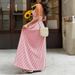 Summer New Style Deep V Neck Striped Maxi Dress Backless Sleeveless Halter Neck Resort Dress for Women_ecoleips.com