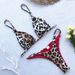 Leopard Print Bikini Set - Sexy Triangle Push-Up Swimsuit With G-String For Small Bust_ecoleips.com