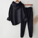 Women's Casual Tracksuit Set – Oversized Hoodie & Jogger Pants Cotton Lounge Wear For Running, Gym & Streetwear (Thin/Fleece Options)_ecoleips.com